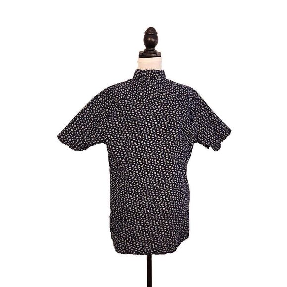 Across The Pond Men’s Large Blue Floral Shirt – Short Sleeve Button Up - Picture 3 of 6